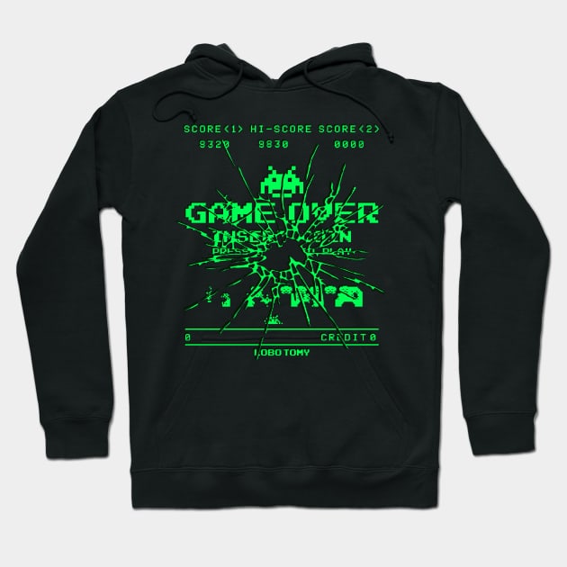 GAME OVER retro arcade game by LOBO TOMY Hoodie by boozecruisecrew